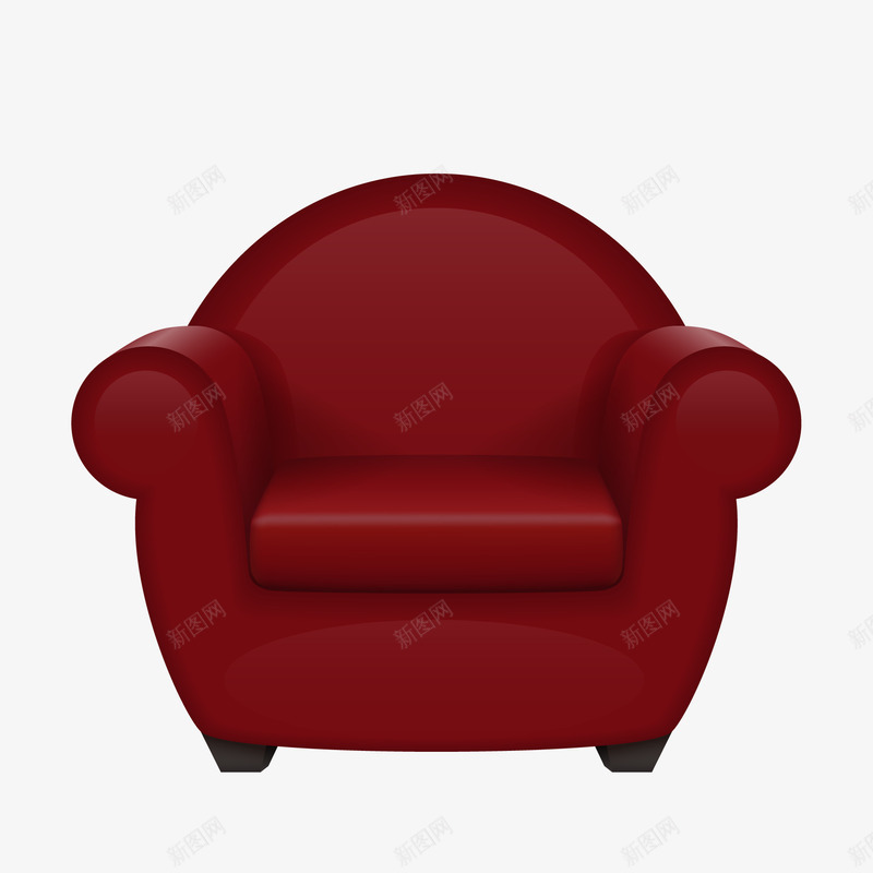 卡通手绘红色的单人沙发png免抠素材_新图网 https://ixintu.com 单人沙发 卡通 家具设计 家居用品 手绘 沙发 红色