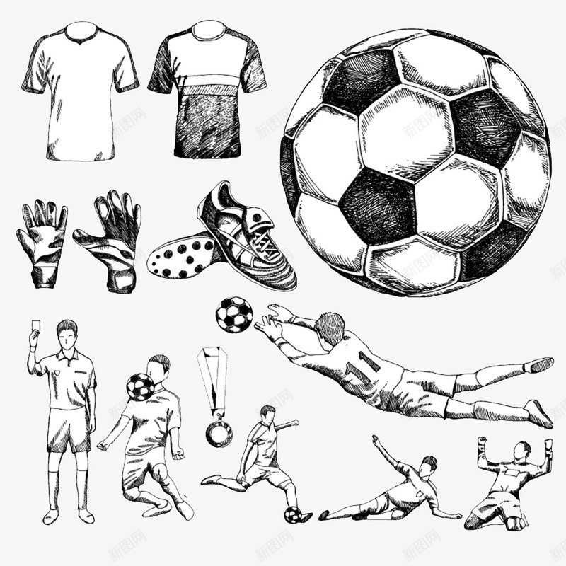 运动用品png免抠素材_新图网 https://ixintu.com 足球 运动员 运动衣