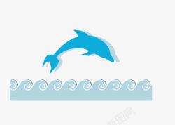 卡通大海的海豚素材
