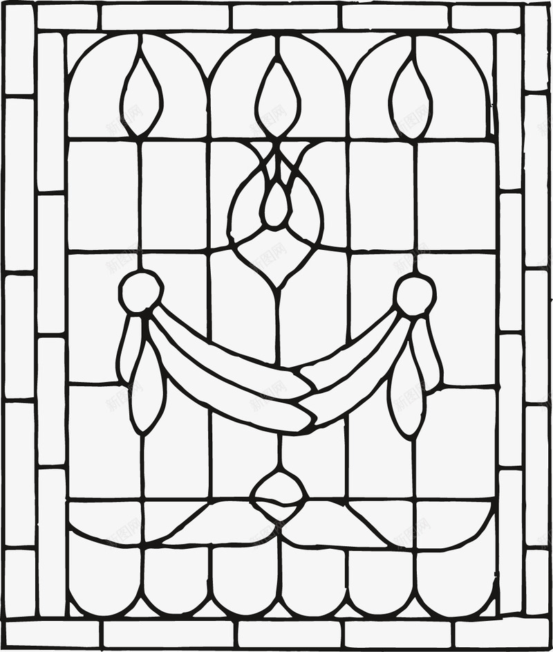 经典线条窗png免抠素材_新图网 https://ixintu.com 古窗 线条 经典窗户纹样 花格