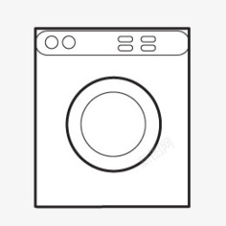 洗衣机线描矢量图素材