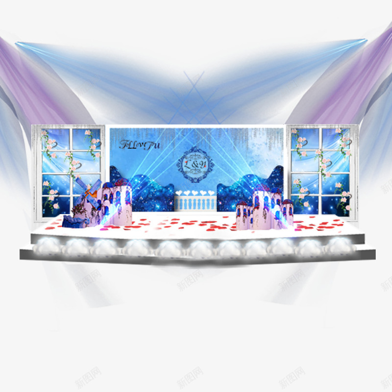 星空婚礼psd免抠素材_新图网 https://ixintu.com 婚礼 幸福 星空 星空婚礼 梦幻
