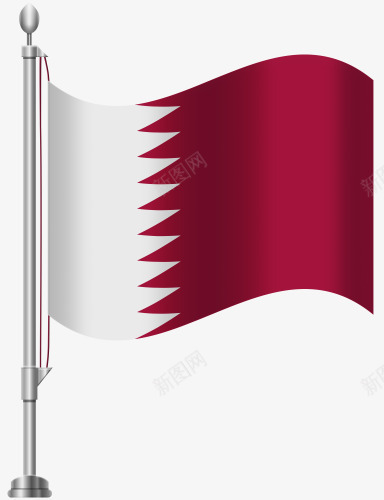卡塔尔国旗png免抠素材_新图网 https://ixintu.com 卡塔尔 国旗 旗帜 白色 红色