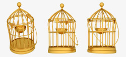 金丝雀鸟笼金色的鸟笼高清图片