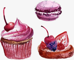 蓝莓派手绘蓝莓口味甜品矢量图高清图片
