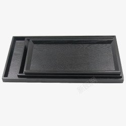 黑色的方黑色一打方形简约家用陶瓷盘子高清图片