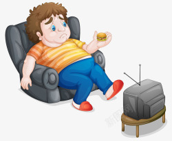 男人大肚腩大肚子男人坐在沙发看电视高清图片