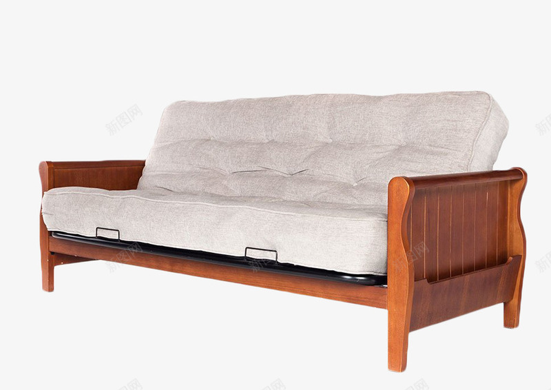 乐瑞亚洲两用沙发床png免抠素材_新图网 https://ixintu.com 产品实物 可折叠 多功能 实木框架 弹簧床垫 白色