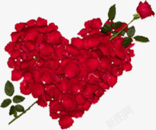 红色鲜花玫瑰爱心造型情人节素材