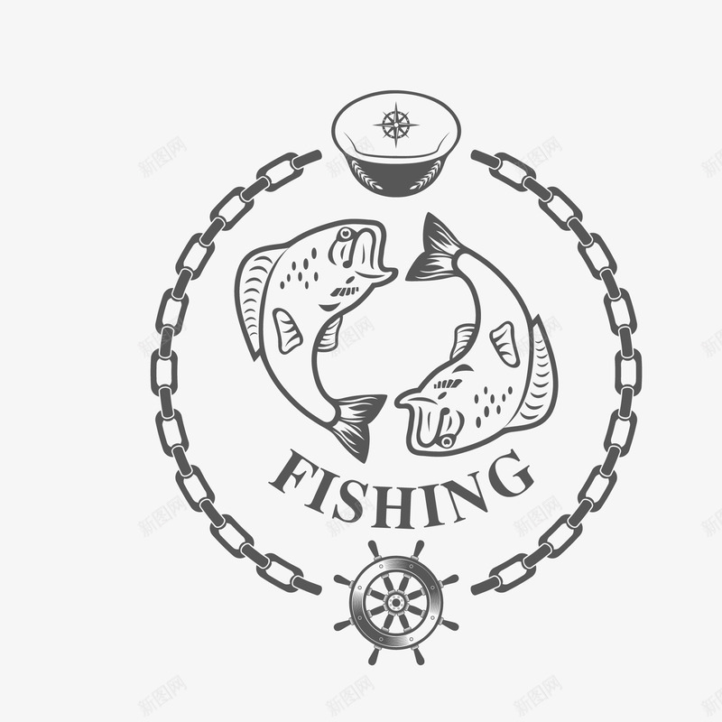 海航捕鱼标签png免抠素材_新图网 https://ixintu.com 创宇 圆形 手绘 标签设计 海航 素描船舵 航海 船舵