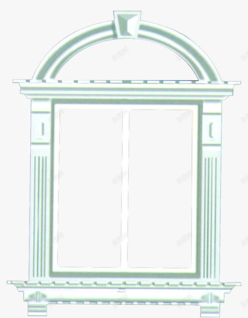 石膏窗户png免抠素材_新图网 https://ixintu.com 免抠图 方形 欧式 白色 石膏 窗 素材 雕花