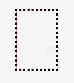 虚线长方形卡通扁平化文本框黑色免矢量图高清图片