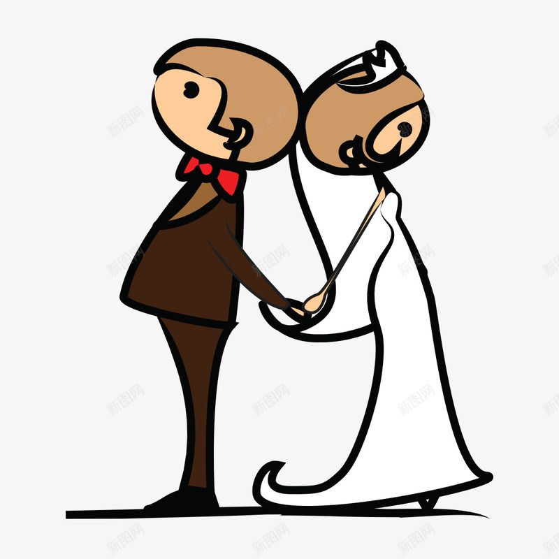 一对新人png免抠素材_新图网 https://ixintu.com 卡通形象 图示 婚礼 幸福 新人 新娘 新郎