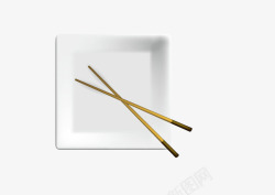 方形碗碟扁平化方形碗碟筷子矢量图高清图片