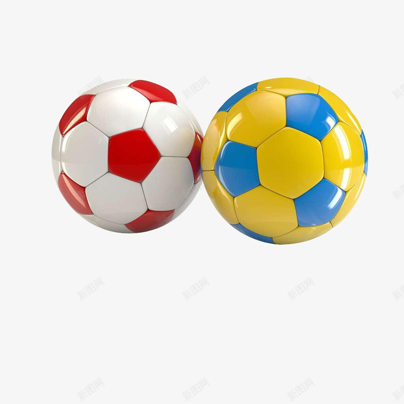 足球png免抠素材_新图网 https://ixintu.com 皮球 红白色足球 蓝黄色足球 足球 运动