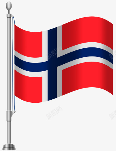 挪威国旗png免抠素材_新图网 https://ixintu.com 十字形 国旗 挪威 旗帜 白十字 红色 蓝十字