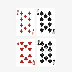 扑克花色四色扑克牌矢量图素材