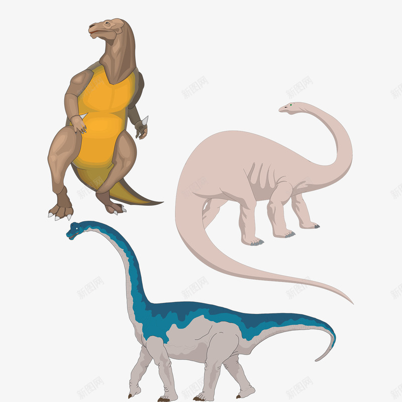 群组创意经典三条恐龙psd免抠素材_新图网 https://ixintu.com 三条 创意 恐龙 经典 群组