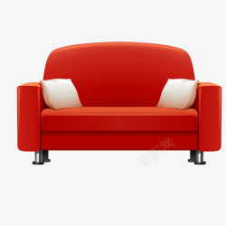 红色靠枕沙发高清图片