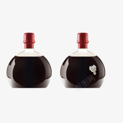 酒瓶黑色酒瓶装饰图案立体矢量图素材