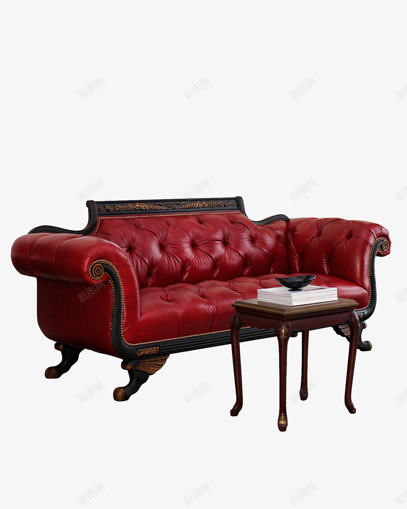 家具psd免抠素材_新图网 https://ixintu.com 家具 家私 沙发 红色