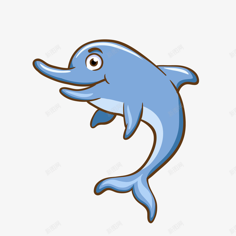 卡通海豚动物矢量图ai免抠素材_新图网 https://ixintu.com 动物设计 卡通 手绘 海洋动物 海豚 蓝色 矢量图