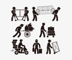 搬沙发工人矢量图高清图片