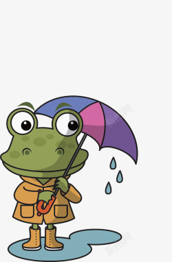 青蛙打雨伞素材