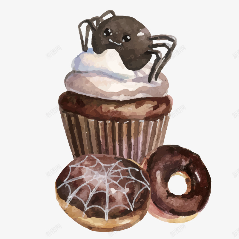 恶搞蛋糕元素png免抠素材_新图网 https://ixintu.com 恶搞 恶搞风 甜品 蜘蛛蛋糕 黑蛋糕