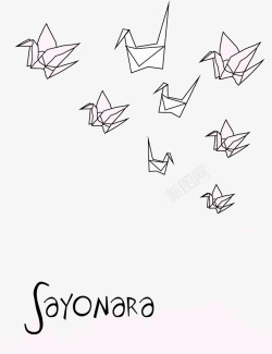 折纸鹤插图素材