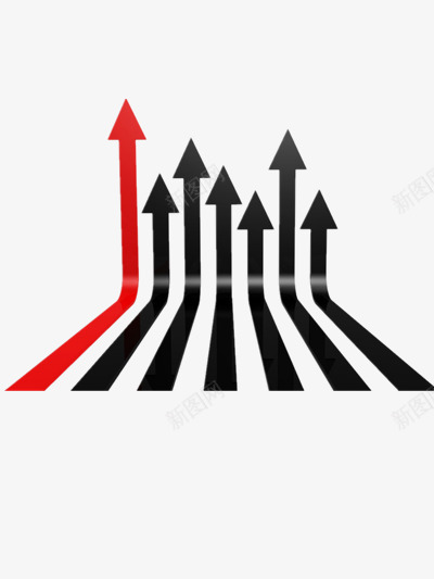 箭头png免抠素材_新图网 https://ixintu.com 商业金融 方向 红色 黑色