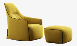 黄色单人沙发素材