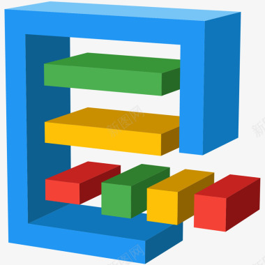 彩色方形立体代办事项元素矢量图图标图标