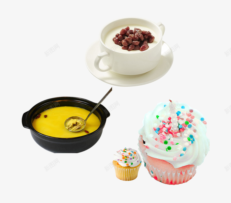 蛋糕奶昔png免抠素材_新图网 https://ixintu.com 奶昔 玉米羹 甜品海报设计 蛋糕