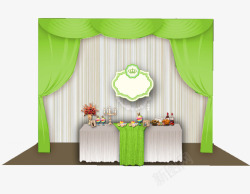 绿色清新婚礼甜品台素材