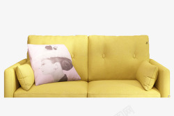 黄色布艺布艺沙发高清图片