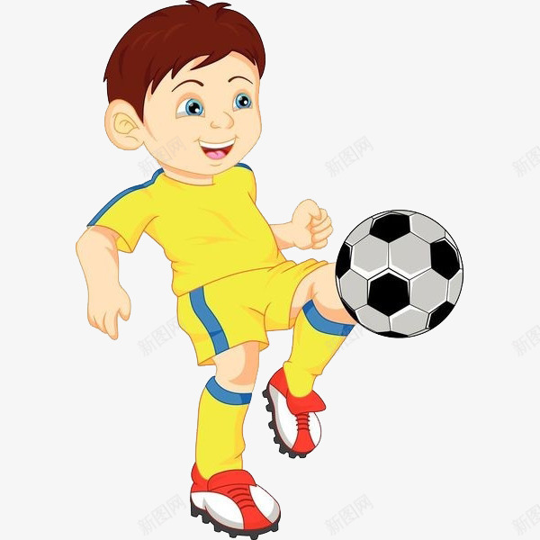 玩足球的男孩png免抠素材_新图网 https://ixintu.com 卡通 可爱的 小男孩 少儿足球 帅气的 手绘 简笔 足球