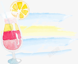 夏日手绘三色果汁素材