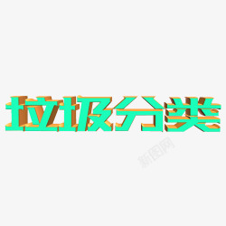 垃圾分类立体字素材