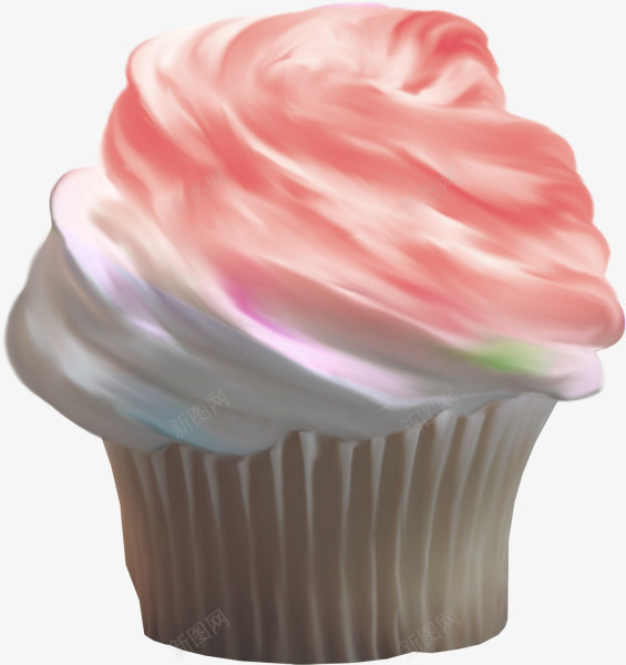 粉色梦幻甜筒png免抠素材_新图网 https://ixintu.com 手绘食物 甜点 甜筒 粉色奶油 美食装饰 蛋糕 雪糕