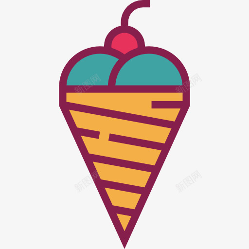 冰淇淋图标png_新图网 https://ixintu.com 冰淇淋 夏天 甜点 甜的 食品 食物和餐厅