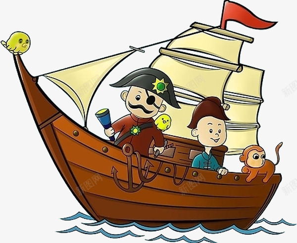 航海海盗船png免抠素材_新图网 https://ixintu.com 大航海 手绘大航海海盗 海盗出海 海盗船 海盗船只 航海