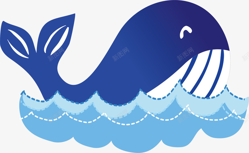 蓝色海豚矢量图ai免抠素材_新图网 https://ixintu.com 动物 卡通 大海 海豚 蓝色 矢量图