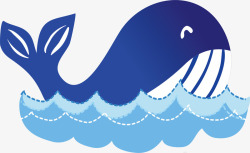 蓝色海豚矢量图素材