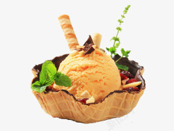 脆皮甜点美味冰淇淋高清图片