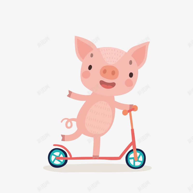 玩车的小猪矢量图ai免抠素材_新图网 https://ixintu.com 喜庆的猪年 本命年的猪年 玩车的小猪 祝福的猪年 笑嘻嘻的猪年 顺利的猪年 矢量图