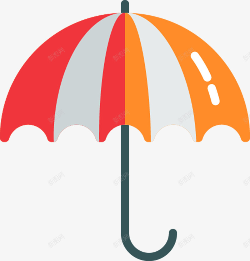 红橙色雨伞矢量图eps免抠素材_新图网 https://ixintu.com 下雨 两色雨伞 橙色雨伞 红色雨伞 雨伞 矢量图