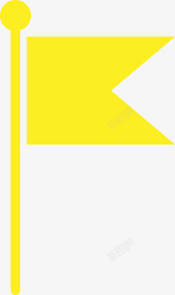 黄色小旗黄色旗子图标高清图片