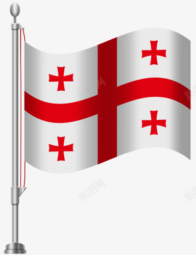 格鲁吉亚国旗png免抠素材_新图网 https://ixintu.com 吉亚 国旗 旗帜 格鲁 红十字