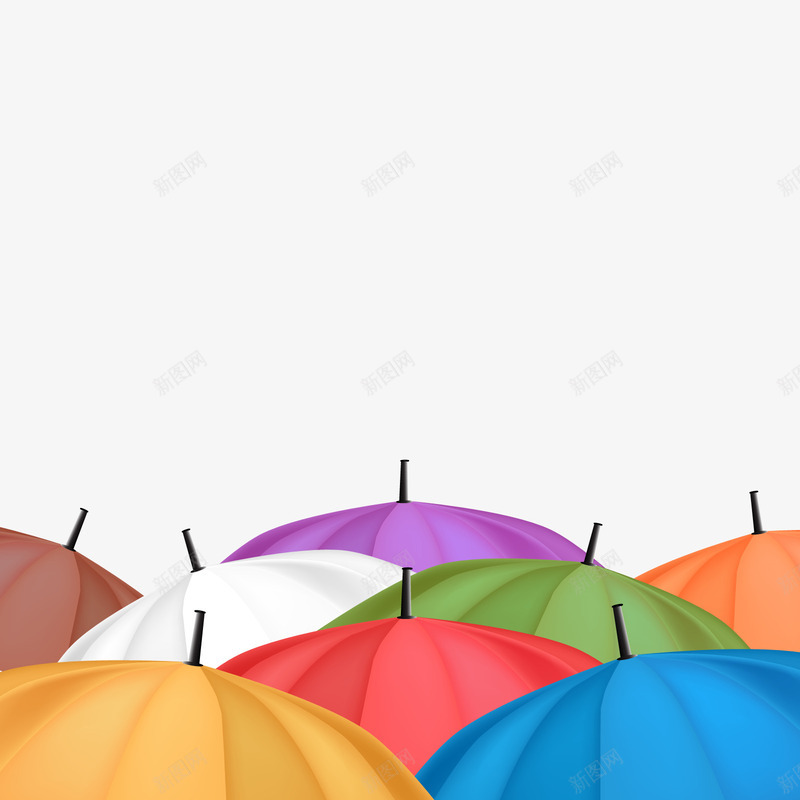 雨伞背景矢量图ai免抠素材_新图网 https://ixintu.com 3D PNG免抠图下载 彩色伞 秋季 装饰 雨季 矢量图
